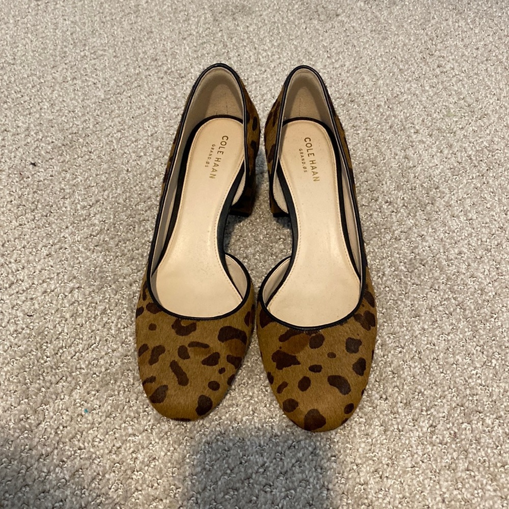 Cheetah print calf hair cole haan pumps